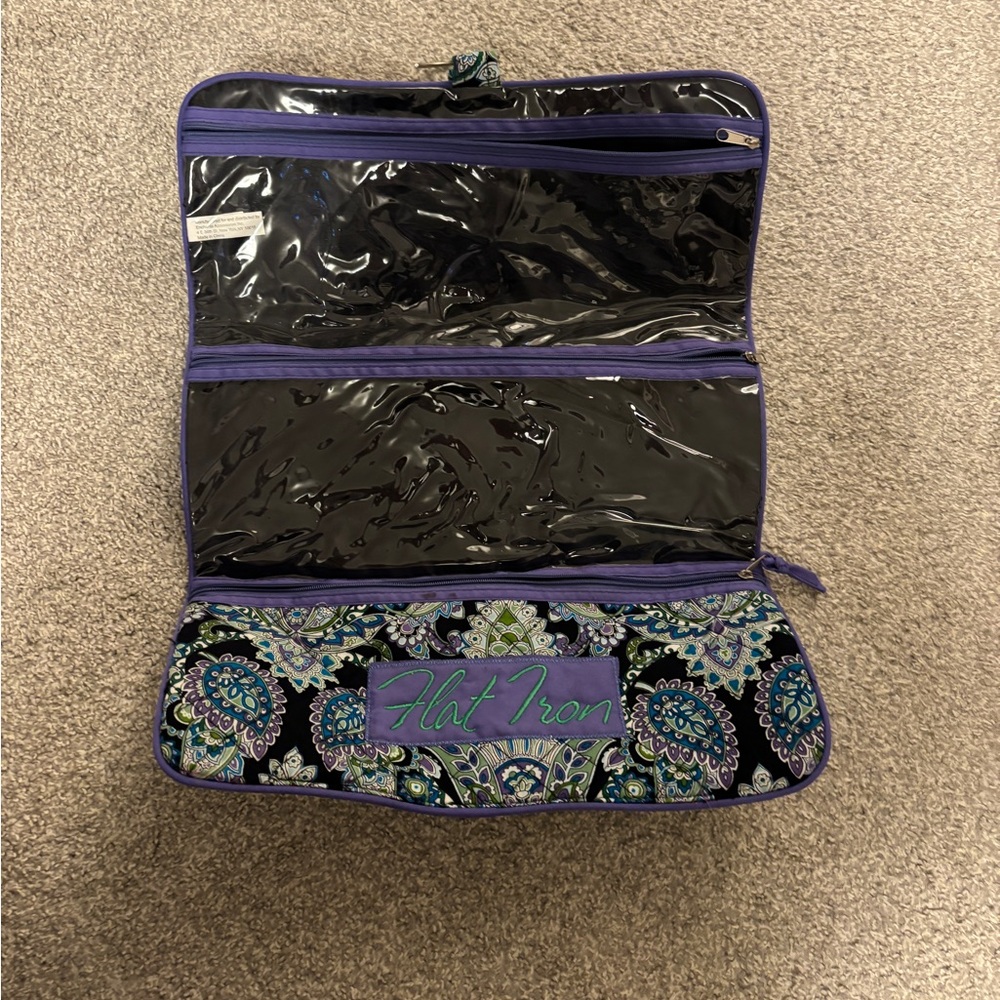 Vera Bradley Purple and Blue Hair Tools Travel Bag